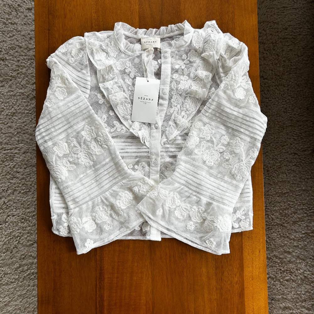 Sezane Lacy Blouse